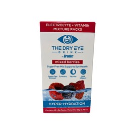 The Dry Eye Drink l Ultimate Hydration for Dry Eyes l Sugar-Free Electrolyte Powder Packets l Blended with Vitamins, Green Tea, Turmeric, Taurine, and DHA l 5g x 10 Packets (Mixed Berry)