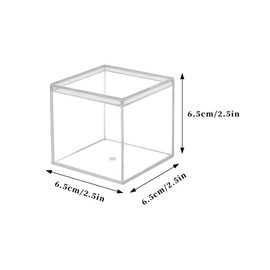 dedoot Small Acrylic Box, Clear Acrylic Box with Lid candy boxes 4 Pack 2.5x2.5x2.5 Inch Plastic Storage Boxes Acrylic Cubes for Storage,Home