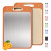 2 in 1 Stainless Steel Cutting Board with Handle Large