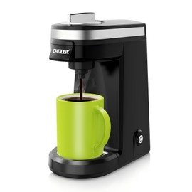 CHULUX Mini Single Serve Coffee Maker for K Cup Capsule, Tiny Small Size Coffee Machine for One Person Travel, RV, Truck and Home, Black