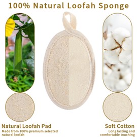 Ruzister 2 Beige Luffa-Badetücher，Luffa Schwamm，Loofah，Rückenschrubber