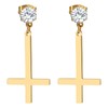 OIDEA Unisex Cross Peter Cross Earrings: 1 Pair Gold Stud