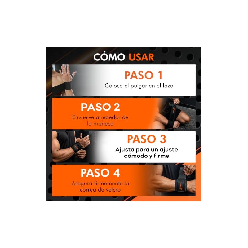 Hyperz - Muñequeras Deportivas para Gym, Par de 18 Pulgadas