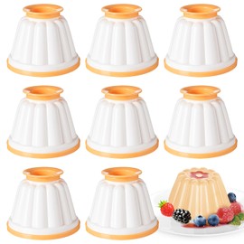 8 PCS Pudding Moulds,Pudding Cups with Lid,Mini Jelly Moulds, Pudding Basins Baking Cases Yorkshire Pudding Tray DIY Baking Tins Non Stick Cooking Pans
