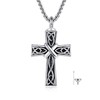 POPLYKE Cross Urn Necklace Sterling Silver Celtic Knot Ashes Pendant
