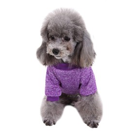 Jecikelon Pet Dog Clothes Dog Sweater Soft Thickening Warm Pup Dogs Shirt Winter Puppy Sweater for Dogs (Medium, Purple)