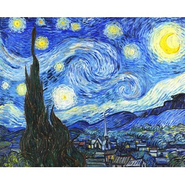 Meecaa Paint by Numbers XXXX Kit for Adults Beginner DIY Oil Painting 16x20 inch (Starry Sky, Framed)