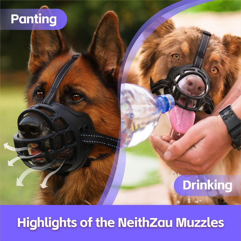 Dog Muzzle，Anti Biting and Stop Chewing，Drinking and Breath Free， Soft