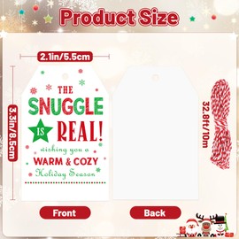 Christmas Gift Tags Warm and Cozy Gift Tags with String 50 PCS Holiday Season Gift Tags The Snuggle is Real Tags for Christmas Presents, Gift Wrapping, Christmas Decoration (Holiday Season)