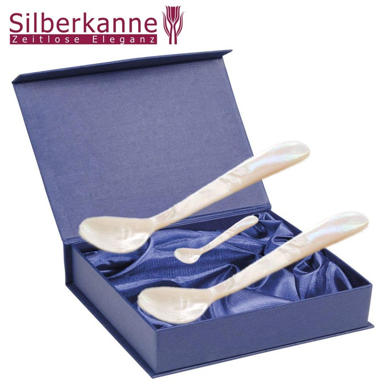 SILBERKANNE 2 x Caviar Spoons Egg Spoons L 12 cm