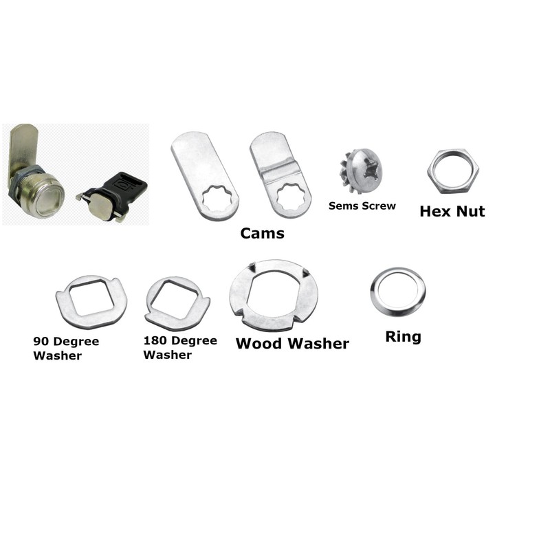 Magnetic Cam Lock Kit in Nickel Finish 7/8 Inches