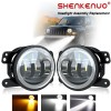 SHENKENUO 2PCS 4" Inch LED Fog Light Projector Angel Eyes
