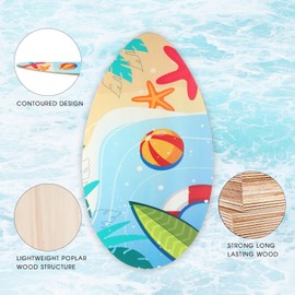 HQO LOVL Skimboard 35 inch Skim Board for Kids Adults Wooden Skim Boards with High Gloss Coat for Beach Skimboards for Beginners to Intermediate(Beach)