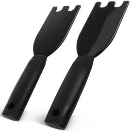 IMPRESA 2-Pack Scraper Spatulas - Compatible with George Foreman Indoor Models - Heat Resistant Up to 400°F Electric Grill Utensils - Ergonomic Cleaning Tool - Black Nylon