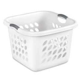 White Laundry Basket, Square, White, 19-In. 1217