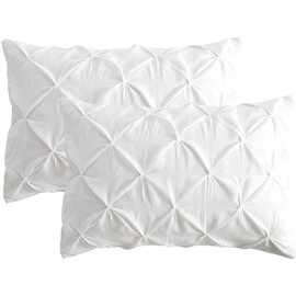 Cotton Delight Heavy Quality King Pillow Sham Set of 2 White Pinch Pleated Pillow Shams 600TC 100% Organic Cotton White Pillow Shams Gorgeous Pinch King Size 20x36 Decorative Pillow Shams