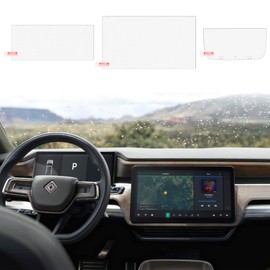 RERPRO Tempered Glass Screen Protector Compatible with 2022 2023 2024 2025 Rivian R1T R1S Interior Accessories Dashboard Touchscreen Touch Display Matte 9H Hardness Tempered Film, 3 Screens Bundle