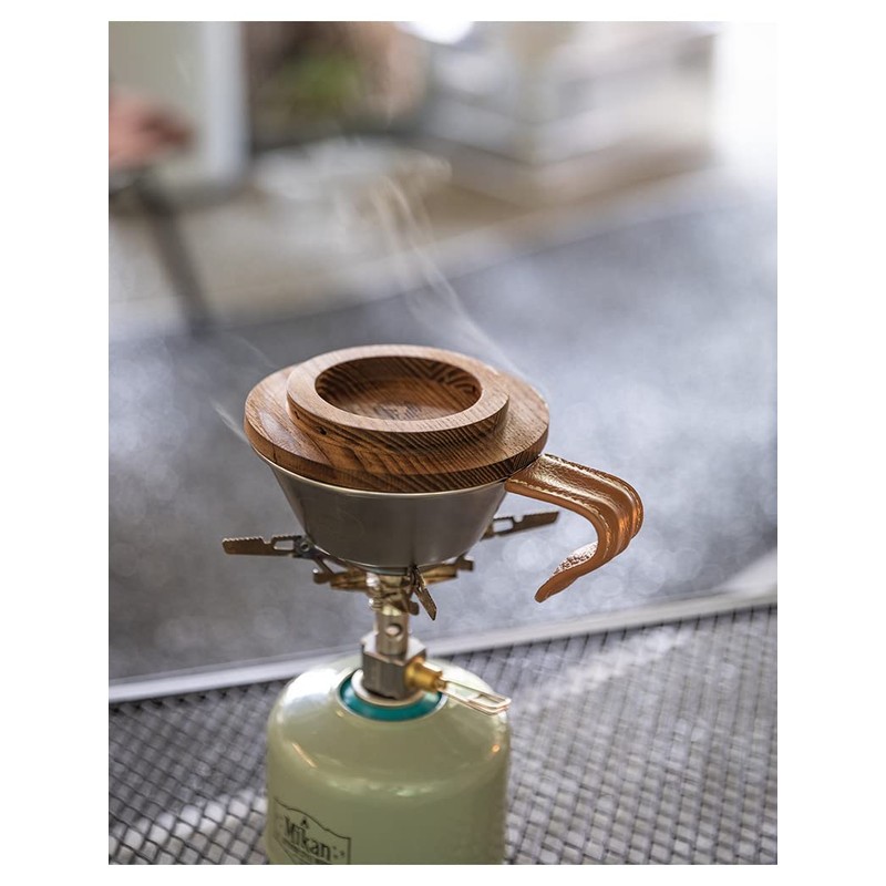 CAMPING MOON S-MG-2P Shela Cup Lid Walnut Solid Wood Coaster