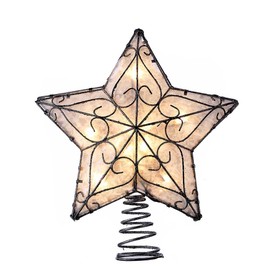 Kurt Adler UL 10-Light Metal Trimmed Capiz Inspired Star Treetop