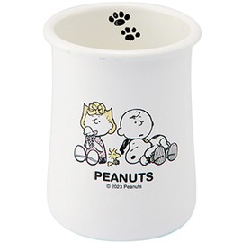 Peanuts Enamel Cutlery Stand, White, Size: Approx. W9.3, D9.3, H12, SNJ-2309