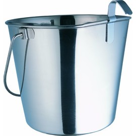 Indipets Heavy Duty Flat Sided Stainless Steel Pail, 9-Quart