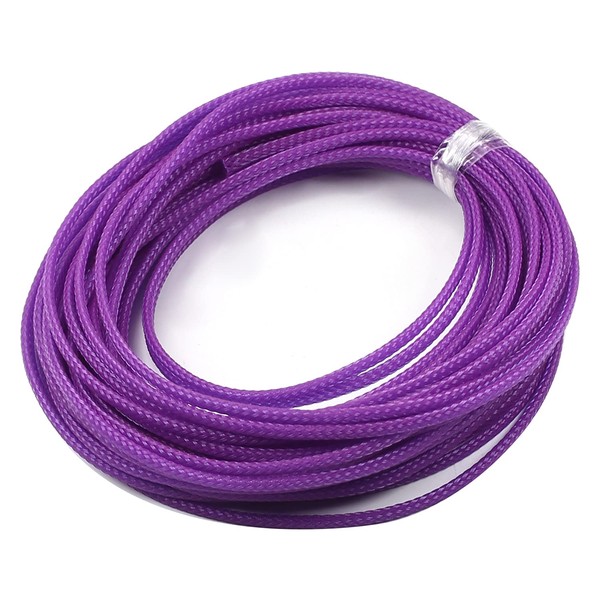 Othmro Braided Sleeves 3mm Wide 10m Length Uneven 1 Pack Braided Tube RoHS Certified PET Polyethylene Terephthalate Polyester Braided Sleeve for Cable Covering