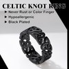 Richsteel Aesthetic Rings Irish Celtic Stainless Steel Couples Black Ring