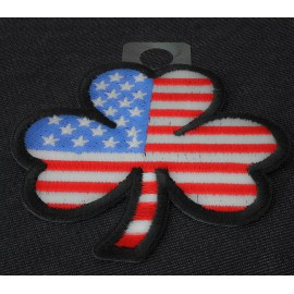 Ivamis American flag 3 Clover Shamrock Patch- 3x3 inch - P7891