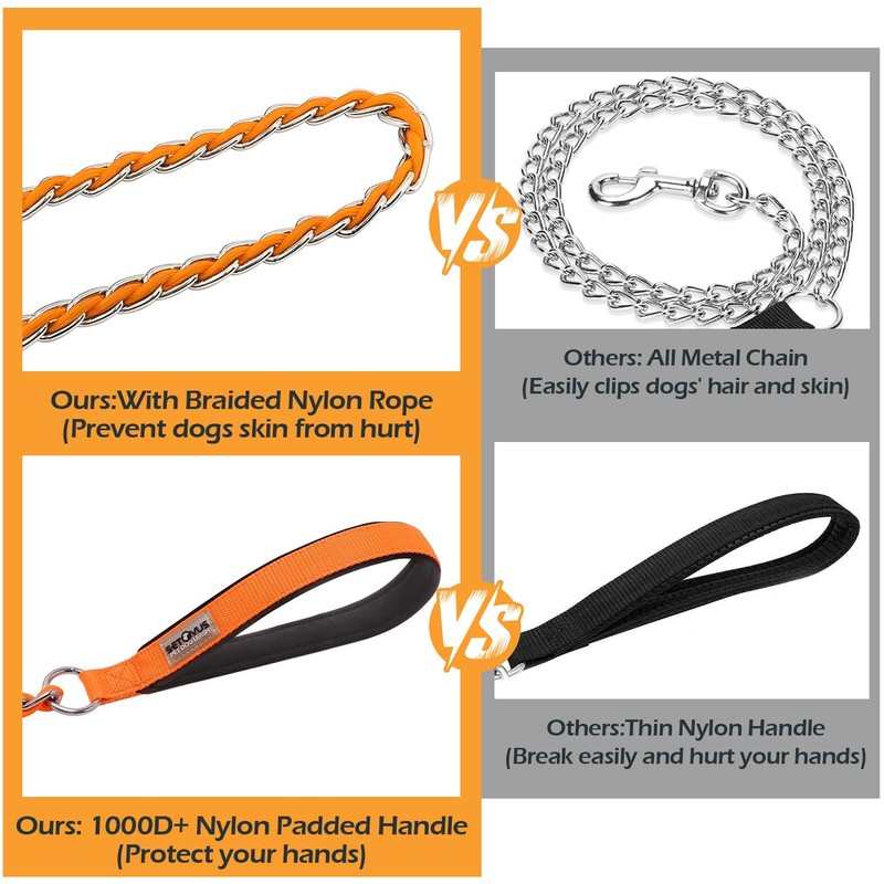 S-ETOVUS Dog Leash Chew Proof, Chain Leash Anti Chew Dog