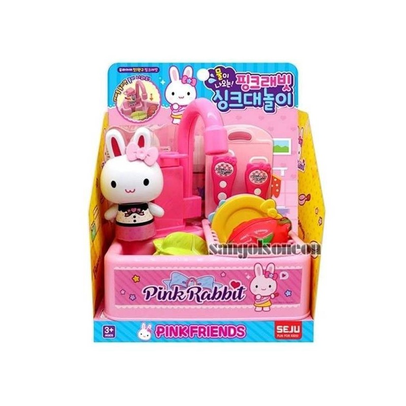 Pink Rabbit Sink Play Pink Rabbit Kitchen Play Toy Figure