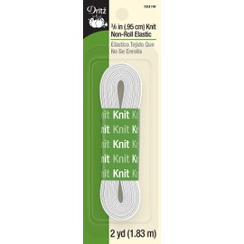 Dritz 9321W Knit Non-Roll Elastic, White, 3/8"
