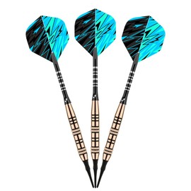 Genossen Darts with Plastic Tip 18 g, Pack of 3 Professional Darts for Electronic Dartboard, Soft Darts with 30 Plastic Dart Tips, 6 Flights and Storage Bag