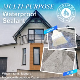 Waterproof Sealant Clear 2L(70 oz), Wadities Wall Bathroom Roof Water-Based Waterproof Coating, Invisible Repairing Leak Seal Liquid Rubber Sealant for Indoor & Outdoor