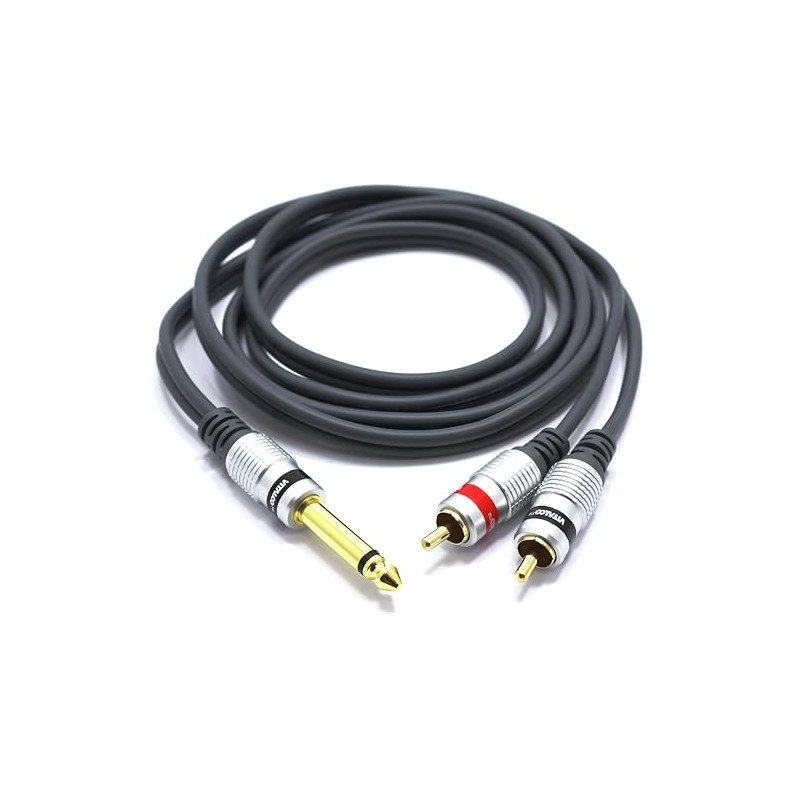 VITALCO MK80 6.3 mm Jack to 2x RCA Audio Cable,