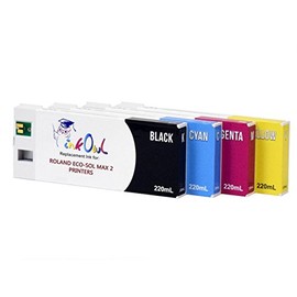 InkOwl Compatible Ink Cartridge Replacement for Roland ECO-SOL MAX 2 Printers ESL4 (220mL, 4-Pack)