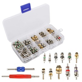 Car Air Conditioning Core Valves 102Pcs,R12 R134A Automotive A/C Valve Stem Cores w/Removal Tool for Car Air Contitionaing Repair
