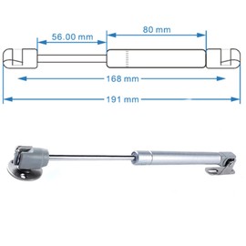 40N/9 lb Gas Support Cabinet Door Hinge Safety Lift, Gas Shock, Lid Support, Soft Close and Cushioning Retractable Rubber Head Spring - 6" Length (2 Pack)
