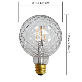 TIANFAN Edison Bulbs 2700K Vintage Led Bulb 4W Not Dimmable Specialty Decorative Light Bulb E26 110-130V (Crystal)