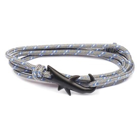Glücksarmband Flechten Wachsendes Knoten Bracelet Für Teen Männer Frauen, Charm Freundschaft Einstellbares Armband Binden aus Segeltau, Talisman Partner Armbänd Handgefertigt (Grau & Blau)