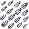 Medium Press on Nails Almond Fake Nails with Chrome Designs