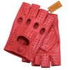 High Quality Red Sheepskin Fingerless Gloves - Comfortable, Durable and