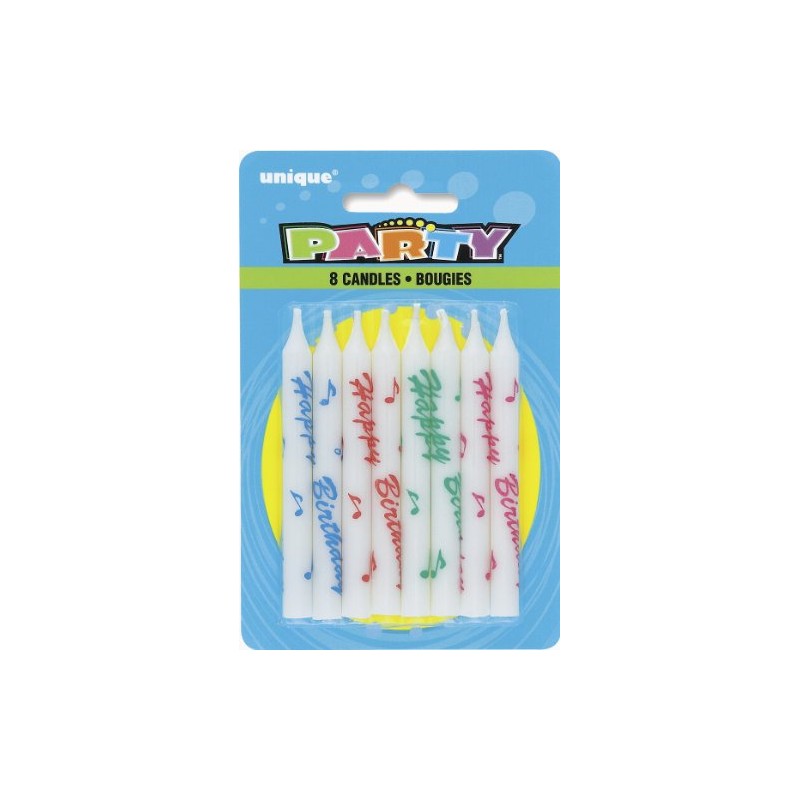 Birthday Candles Assorted - Pack of 8 - Easy-to-Light &