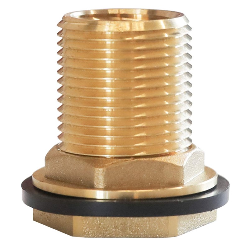Hourleey Solid Brass Bulkhead Fitting, 1/2" Female 3/4" Male GHT