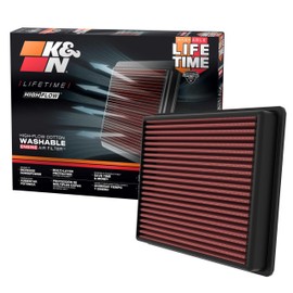 K&N High-Flow Original Lifetime Engine Air Filter: Increase Power: Premium, Washable: Compatible with 2022-2025 TOYOTA: Sequoia, Tundra, 33-5129