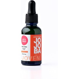 LET'S COCO Aceite Facial 100% JOJOBA puro. Calma la piel irritada, humecta, equilibra e ilumina la piel. Ayuda a reducir signos de la edad. Prensado en frío. De semilla sustentables originarias de México 30 ml/ 1 oz (Jojoba sin diluir)
