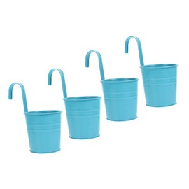Generic 4pcs Hanging Flowerpot Detachable Hooks Iron Planter Container for Balcony and Garden Decoration Features Drainage Space-Saving Design