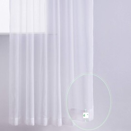 Megachest Woven Voile super wide metallic ring top Curtain 1 Panel (Burgandy, 116" wide X 90" drop(W300cmX228.5cm))