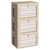 CYhom 3Pack Foldable Storage Bins - Frame Storage Box Linen