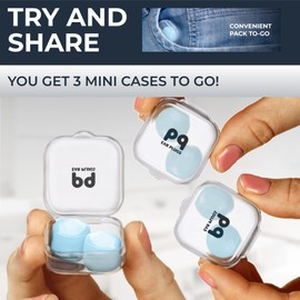 Peace&Quiet PQ Wax Ear Plugs for Sleep - 6 Silicone Wax Earplugs for Sleeping and Swimming - Gel Ear Plugs Noise Cancelling, Protect Ears While Sleeping with Sound Blocking 32 Db (6-Pillows), Blue