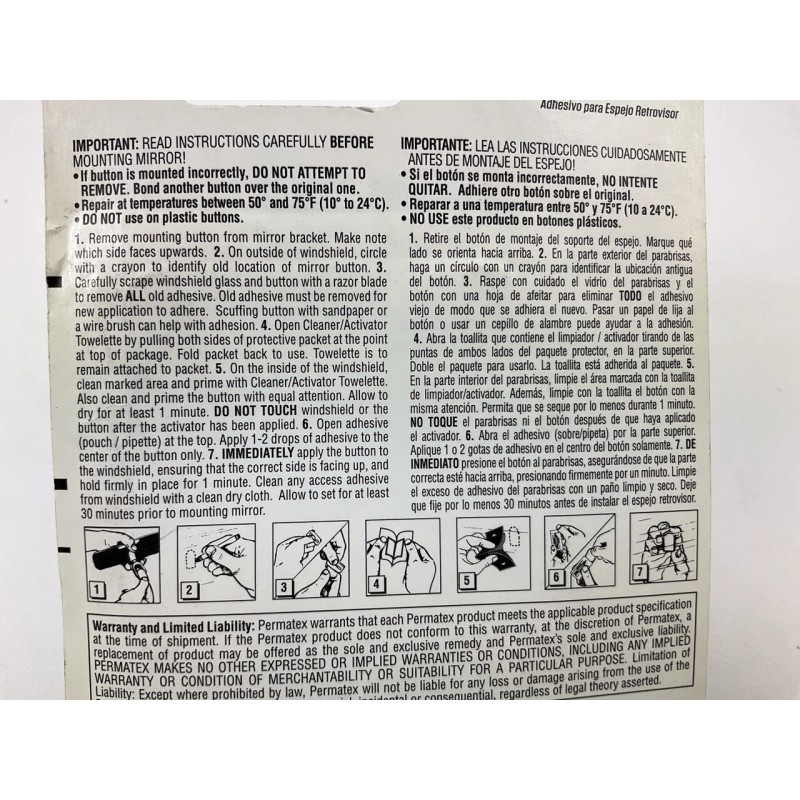 Permatex 81844 Professional Strength Rear View Mirror Adhesive 3oz